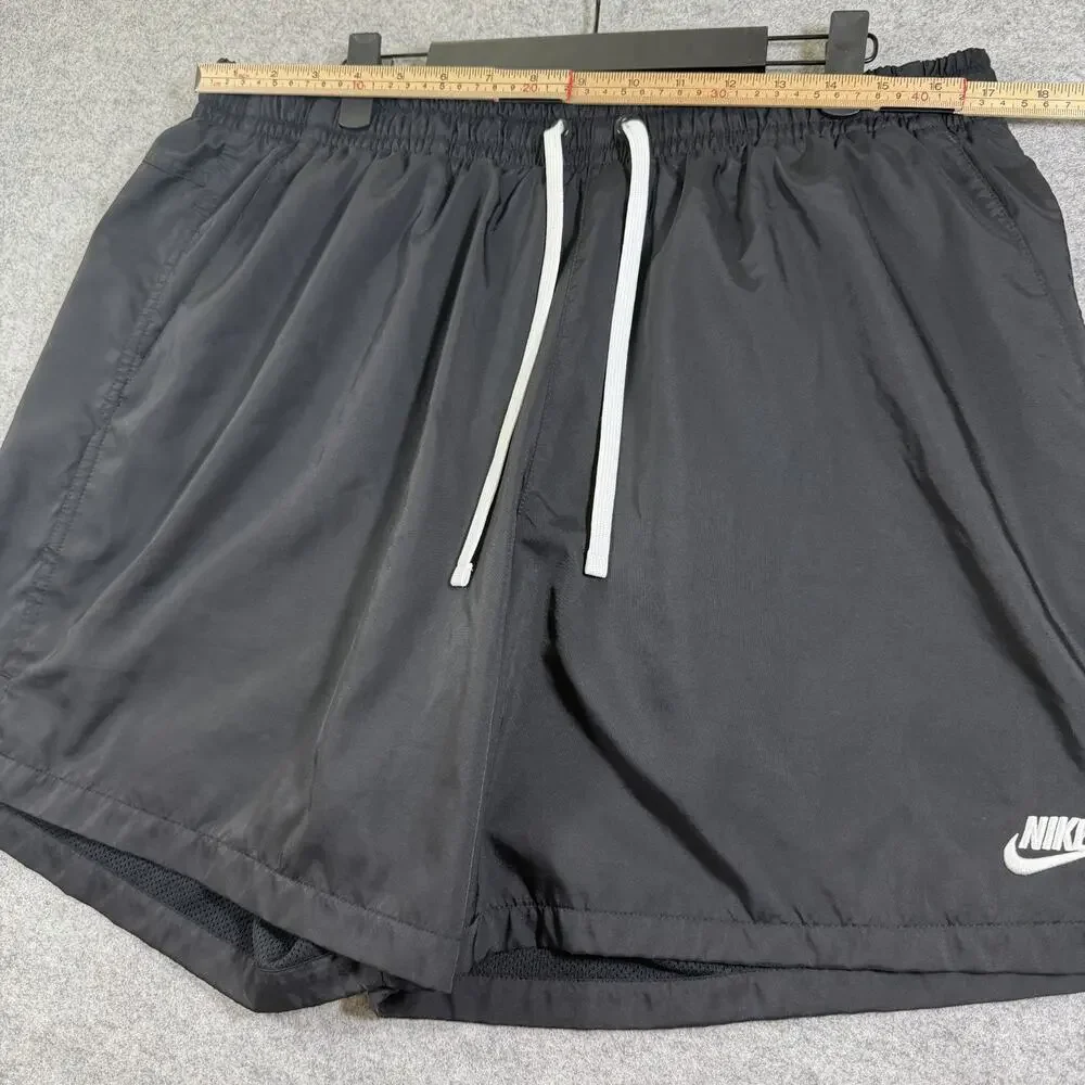 Nike Swim Trunks Mens 2XL Black 6 Inseam Pool Shorts Drawstring Embroidered Logo